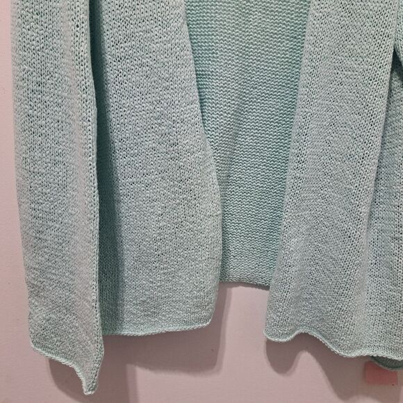 Eileen Fisher Sespry V Neck Cardigan Minimalist Boho Cotton Tape Yarn 3X NWT Blu - Picture 11 of 17